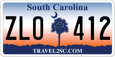 SC license plate ZLO412
