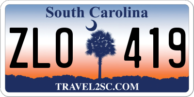 SC license plate ZLO419