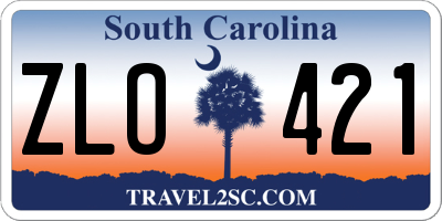 SC license plate ZLO421