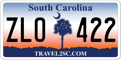 SC license plate ZLO422