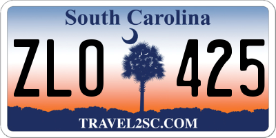 SC license plate ZLO425