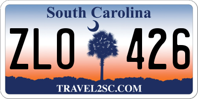 SC license plate ZLO426