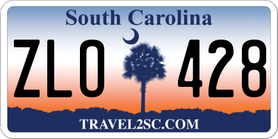 SC license plate ZLO428