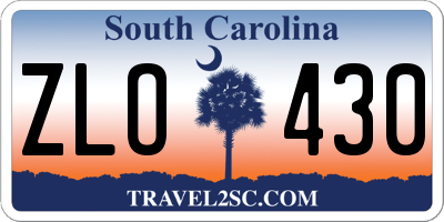 SC license plate ZLO430