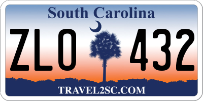 SC license plate ZLO432