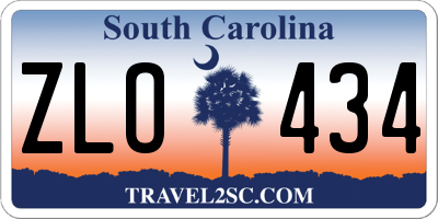 SC license plate ZLO434
