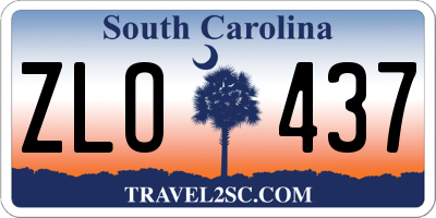 SC license plate ZLO437