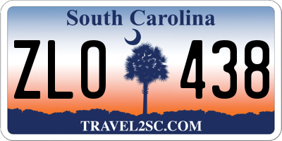 SC license plate ZLO438