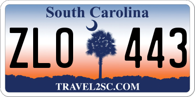 SC license plate ZLO443