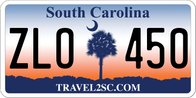 SC license plate ZLO450