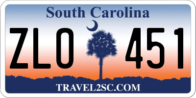SC license plate ZLO451