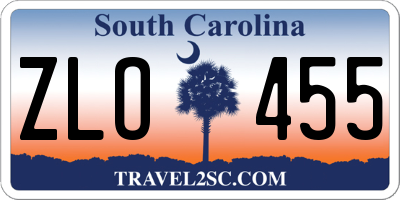 SC license plate ZLO455