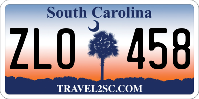 SC license plate ZLO458