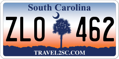 SC license plate ZLO462