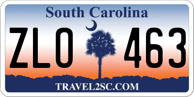 SC license plate ZLO463