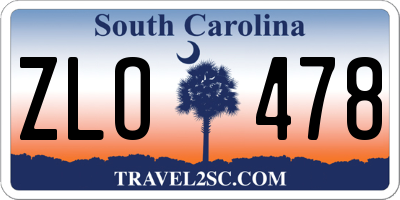 SC license plate ZLO478