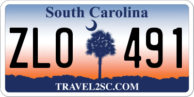 SC license plate ZLO491
