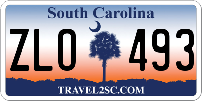 SC license plate ZLO493
