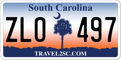 SC license plate ZLO497