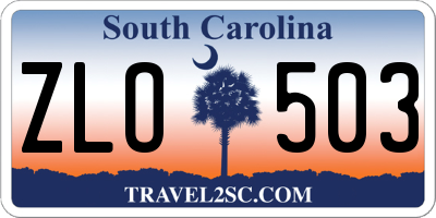 SC license plate ZLO503