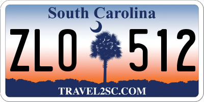 SC license plate ZLO512