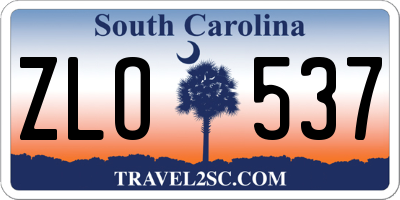 SC license plate ZLO537