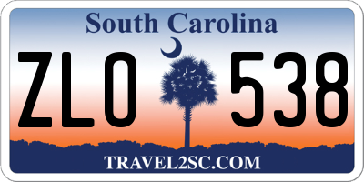 SC license plate ZLO538