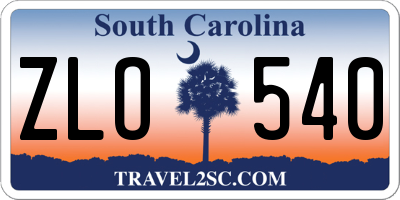SC license plate ZLO540