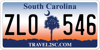 SC license plate ZLO546