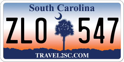 SC license plate ZLO547