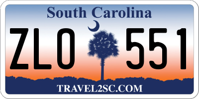 SC license plate ZLO551