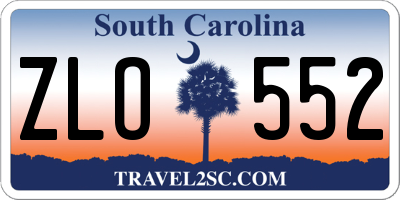 SC license plate ZLO552