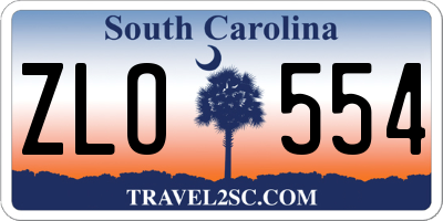 SC license plate ZLO554