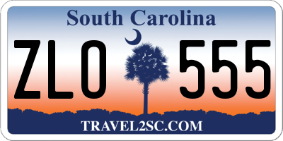 SC license plate ZLO555