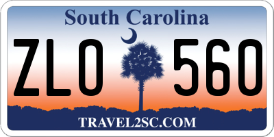 SC license plate ZLO560