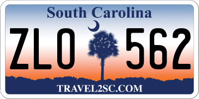 SC license plate ZLO562