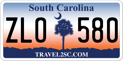 SC license plate ZLO580
