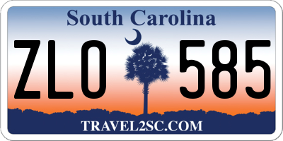SC license plate ZLO585