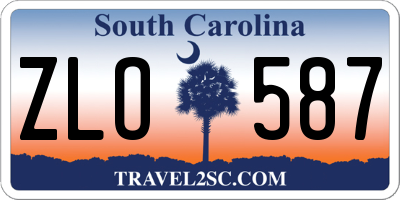 SC license plate ZLO587