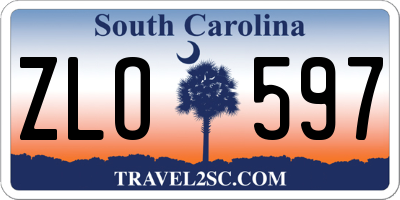 SC license plate ZLO597