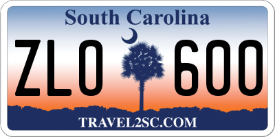 SC license plate ZLO600