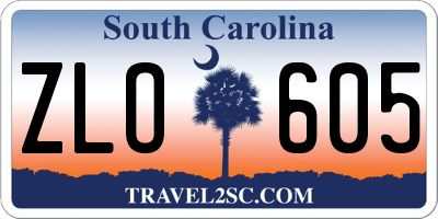 SC license plate ZLO605