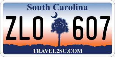 SC license plate ZLO607