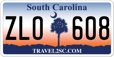 SC license plate ZLO608