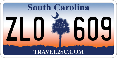 SC license plate ZLO609