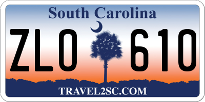 SC license plate ZLO610