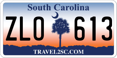 SC license plate ZLO613