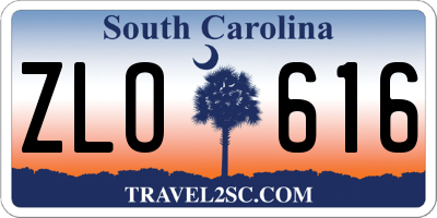 SC license plate ZLO616