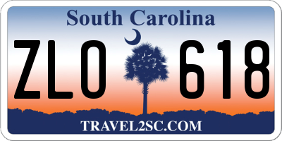 SC license plate ZLO618