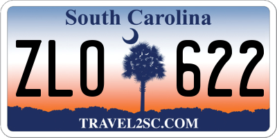 SC license plate ZLO622